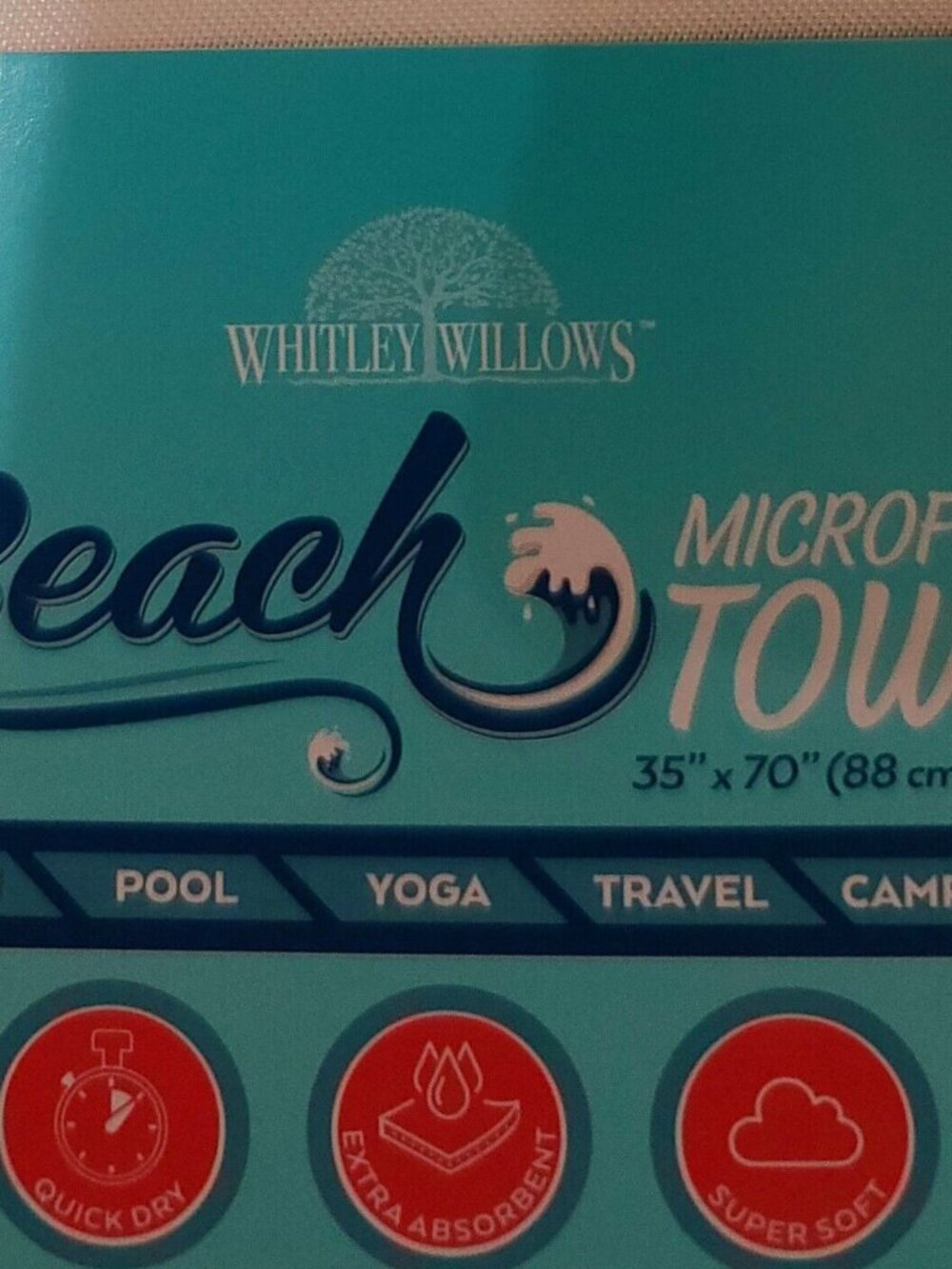 Whitley Willows Microfiber Beach Towel 35" x 70" Shells NWT - Picture 3 of 3
